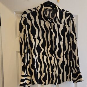 Zara Monochrome Abstract Shirt